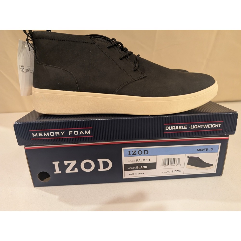 IZOD Palmer Men's Size 13 Black Chukka Shoes Memory Foam Lightweight Comfort - Picture 2 of 3